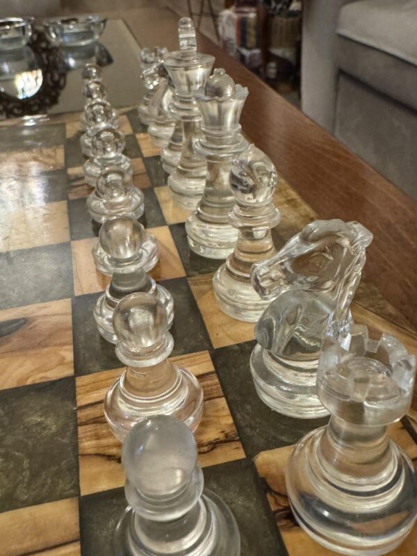 Handmade Epoxy Resin Chess Board with Unique Chess Pieces - Image 4